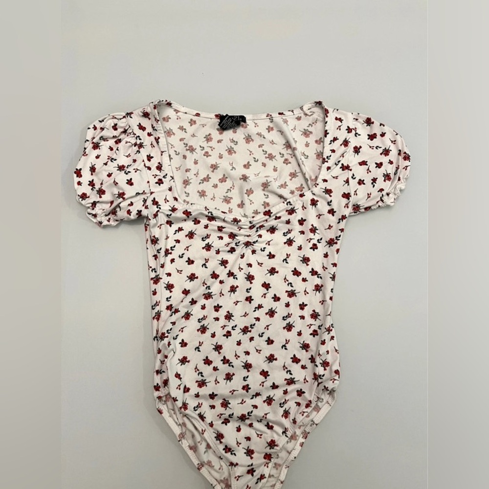 white and red rose bodysuit